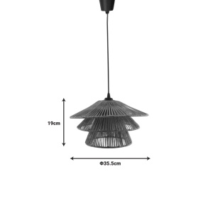 Φωτιστικό οροφής Oakim E27 sfoara din hartie καφέ 35.5x35.5x19+ cm - Img 3