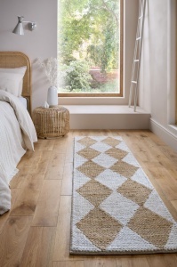 Χαλί διάδρομος Effie Diamond Jute Μπεζ deschis 60x230 cm, Flair Rugs