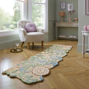 Χαλί Διαδρόμου Bryony Shaped Floral Πράσινο 60x230 cm, Flair Rugs