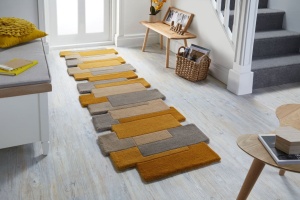 Χαλί Διαδρόμου Collage Κίτρινο Ochre/Natural 60X230 cm, Flair Rugs