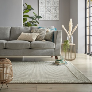 Χαλί Bobble Wool Border Μαύρο 160X230 cm, Flair Rugs