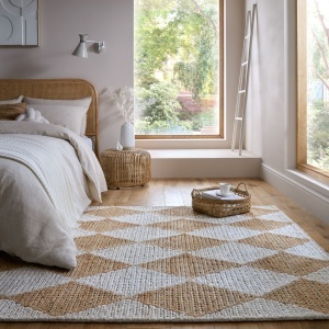 Χαλί Effie Diamond Jute Μπεζ deschis 120x170 cm, Flair Rugs
