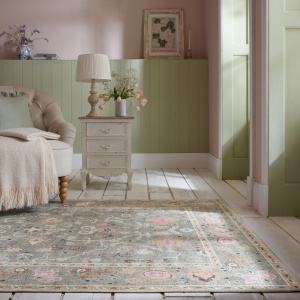 Χαλί Una Floral Washable Πράσινο 190x290 cm, Flair Rugs