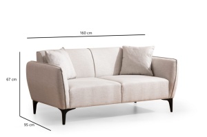2θέσιος καναπές Belissimo Μπεζ 160x67x95 cm - Img 6