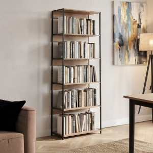 Biblioteca, Kaliano, Negru, 35x59.5x176.5 cm