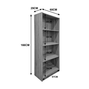 Biblioteca, Kendy, Antracit, 30x60x167 cm - Img 4