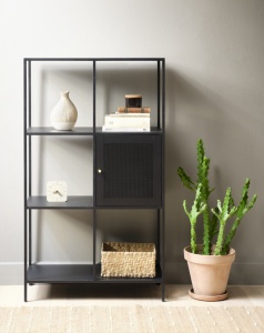 Biblioteca MALIBU, Negru, 35x138x80 cm - Img 4