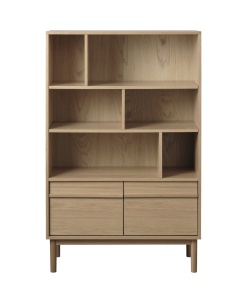 Biblioteca PONZA, Stejar deschis, 40x140x90 cm