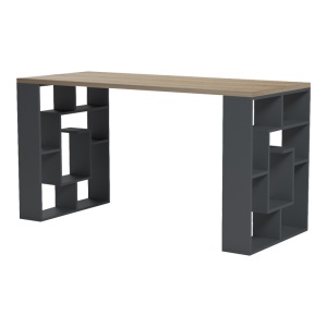 Birou cu raft, Labirent, Sonoma, 60x140x75 cm - Img 4