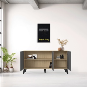 Bufet, Billie, Antracit, 40x149x77 cm - Img 2