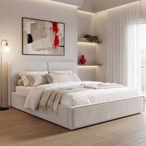 Cadru de pat Zento, Bej, 222x180x95 cm