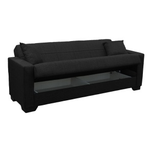 Canapea extensibila cu spatiu de depozitare Vox, Antracit, 180x75x85 cm - Img 4