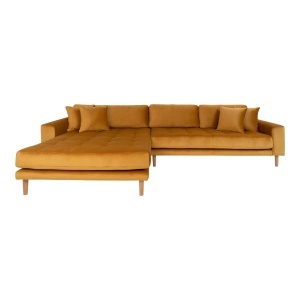 Canapea lounge Lido, Galben mustar, 92x290x76 cm - Img 5