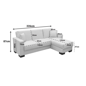 Coltar extensibil reversibil, Dumma, Antracit, 226x146x86 cm - Img 9