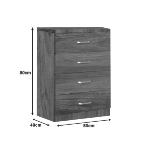 Comoda cu sertare, Killian, Nuc, 40x80x80 cm - Img 4