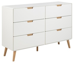 Comoda Lowell, Alb, 90x135x40 cm - Img 2