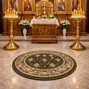 Covor biserica Rotund, Lotos, Verde, 67x67 cm, Delta 15033 310