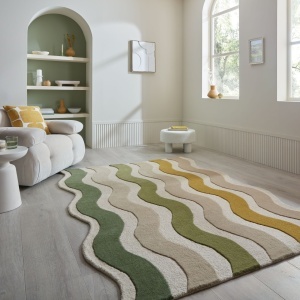 Covor Cascade Wool Verde 160x230 cm
