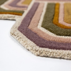 Covor Lattice Shaped Wool Lila 200x300 cm - Img 4