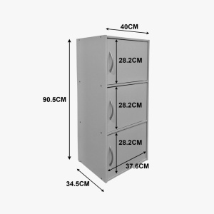 Dulap cu 3 usi, Soline, Alb, 34.5x40x90.5 cm - Img 5