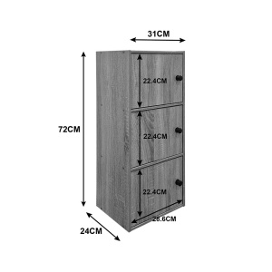Dulap cu 3 usi, Wirdia, Alb, 24x30.5x71.5 cm - Img 4