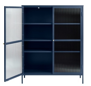 Dulap cu vitrina BRONCO, Albastru, 40x140x111 cm - Img 2