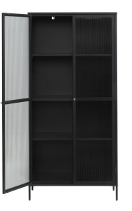 Dulap cu vitrina BRONCO, Negru, 40x190x90 cm