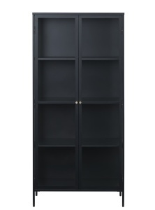 Dulap cu vitrina CARMEL, Negru, 40x190x90 cm - Img 4