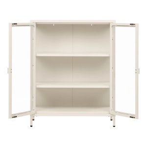 Dulap vitrina Brisbane, Alb pal, 40x80x101 cm