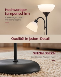 Lampadar LED Lusia, Negru, 38.5x23.5x176 cm - Img 6