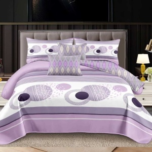 Lenjerie cu Elastic 180x200 Eclipsa Lila, 6 Piese (Finet)