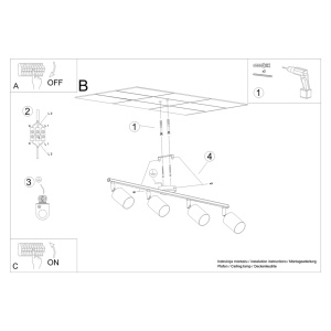 Lustra Lemmi Alb 100x24x20 cm - Img 5