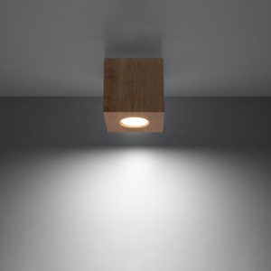 Lustra Quad din lemn, Natural 10x10x10 cm - Img 3