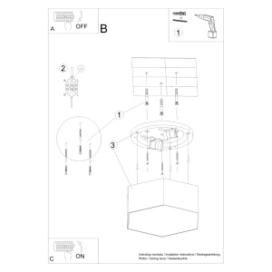 Lustra Sunde Alb 30.5x26.5x13.5 cm - Img 8