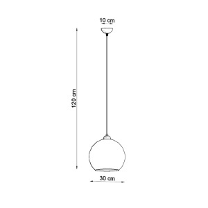 Lustra suspendata Ball Transparent 30x30x120 cm - Img 4