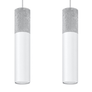 Lustra suspendata Borgio Alb 30x6x90 cm