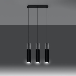 Lustra suspendata Borgio Negru 45x6x90 cm - Img 3