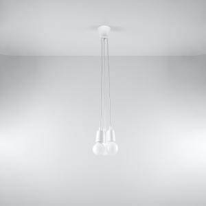 Lustra suspendata Diego Alb 15x15x90 cm - Img 2