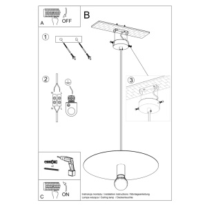 Lustra suspendata Flavio Alb 40x40x105 cm - Img 5