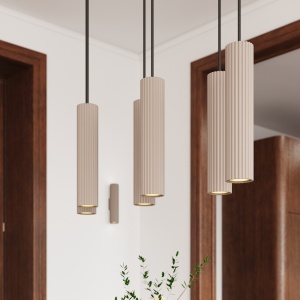Lustra suspendata LED Ivar 6L Taupe 3000K 80x20x200 cm - Img 8