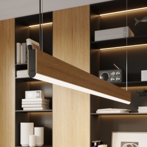 Lustra suspendata LED Lykke Stejar 3000K 120x3.5x150 cm - Img 14