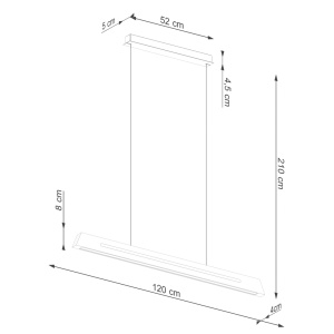 Lustra suspendata LED Skog Stejar 3000K 120x5.5x210 cm - Img 9