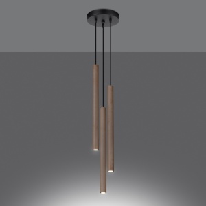 Lustra suspendata Pastelo din lemn, Natural 19.5x19.5x115 cm - Img 3