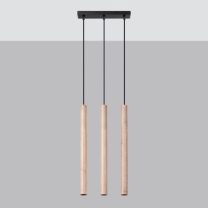 Lustra suspendata Pastelo din lemn, Natural 30x5x110 cm - Img 2