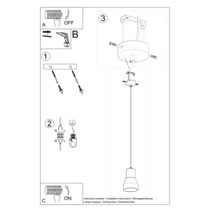 Lustra suspendata Qubic Gri 10x10x120 cm - Img 5