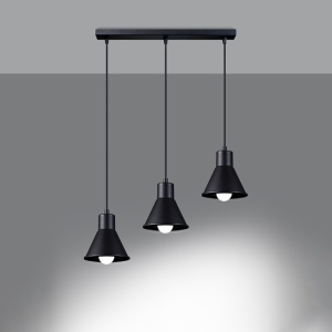 Lustra suspendata Taleja Negru 45x14x120 cm - Img 3
