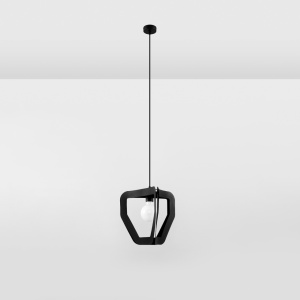 Lustra suspendata Tres Negru 33x33x130 cm - Img 2