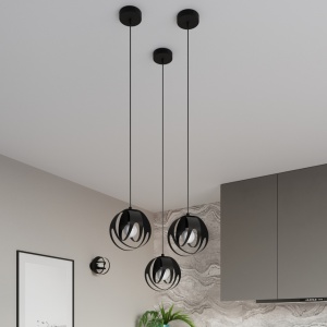 Lustra suspendata Tulos Negru 50x16x117 cm - Img 5