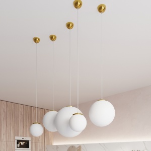 Lustra suspendata Ugo Auriu 40x40x130 cm - Img 6
