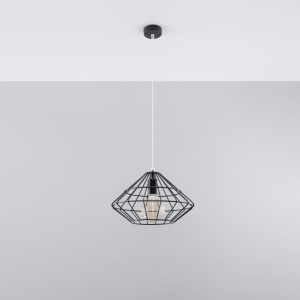 Lustra suspendata Umberto Negru 32x32x120 cm - Img 2
